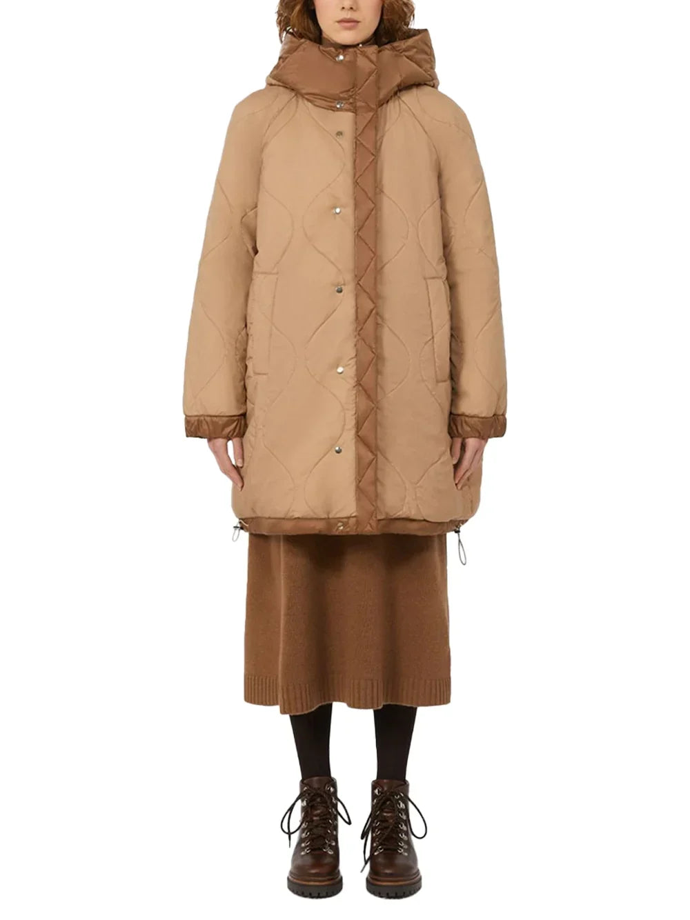 Weekend Max Mara Reversible Parka Down Jacket — Beige