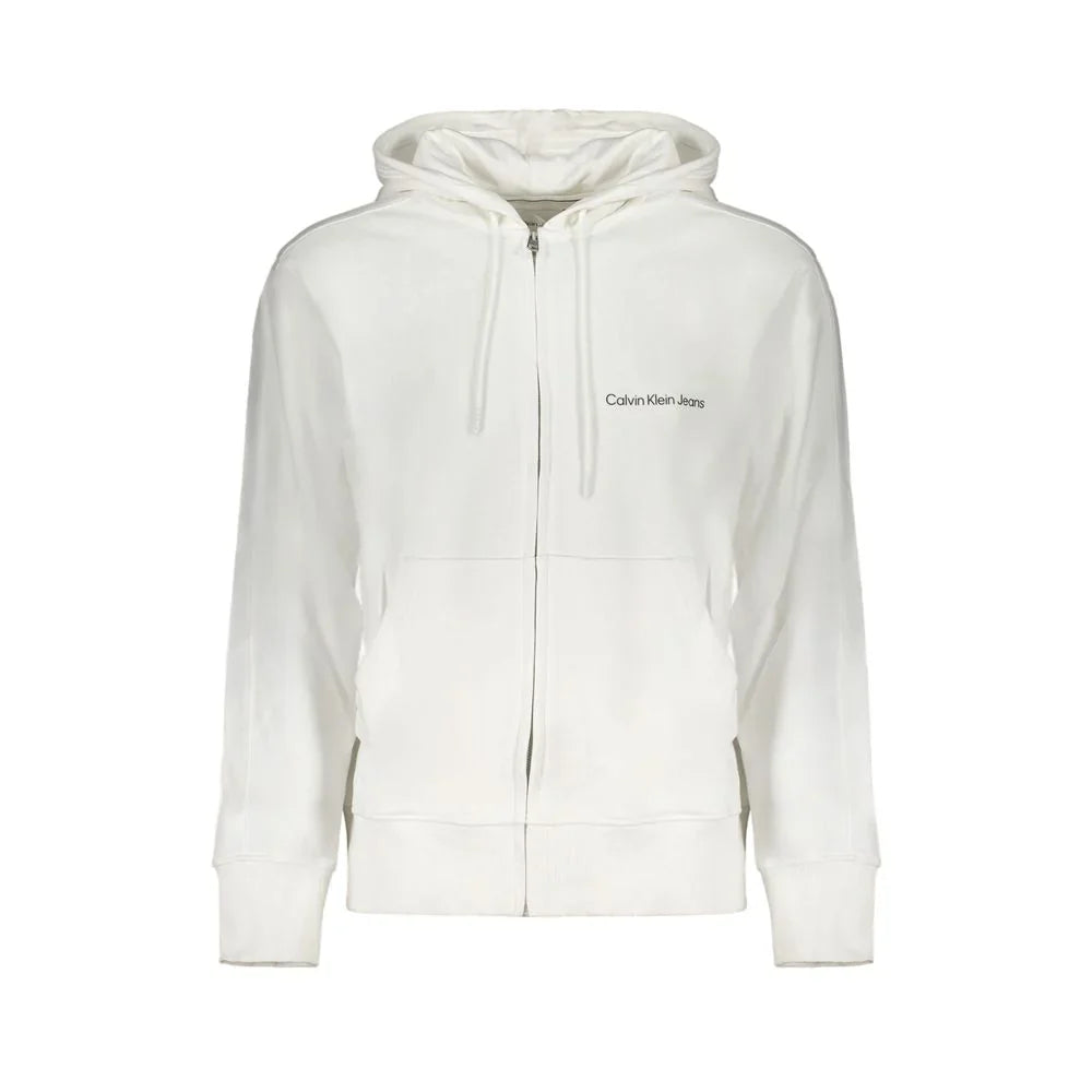 Calvin Klein Cotton-Blend Logo Sweatshirt — White