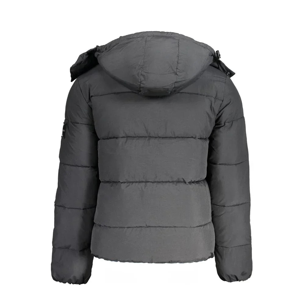 Calvin Klein Recycled Nylon Logo Puffer Jacket — Black